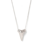 A Sharktooth Necklace with Diamond Ridge in white gold on a white background. 