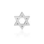 A Charm Stud - Star of David in white gold on a white background.