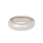 A white gold Tube Ring on a white background. 