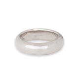 A white gold Tube Ring on a white background. 