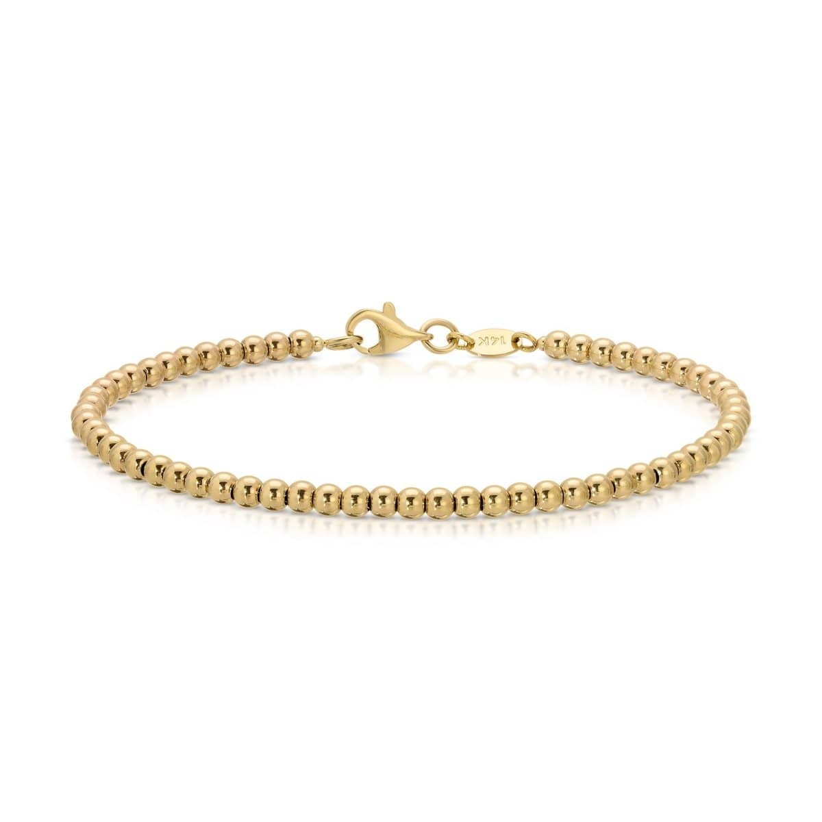 A Bubble Bracelet - Small in yellow gold on a white background. 
