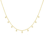 A yellow gold Stardust Diamond Necklace on a white background. 