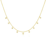 A yellow gold Stardust Diamond Necklace on a white background. 