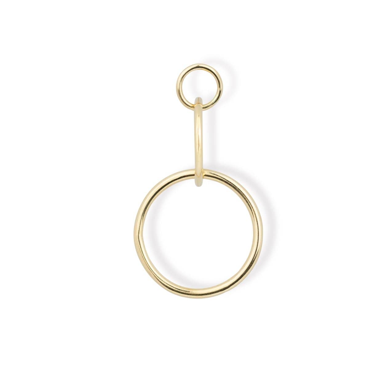 A Cascading Open Eclipse Earring in yellow gold on a white background. 