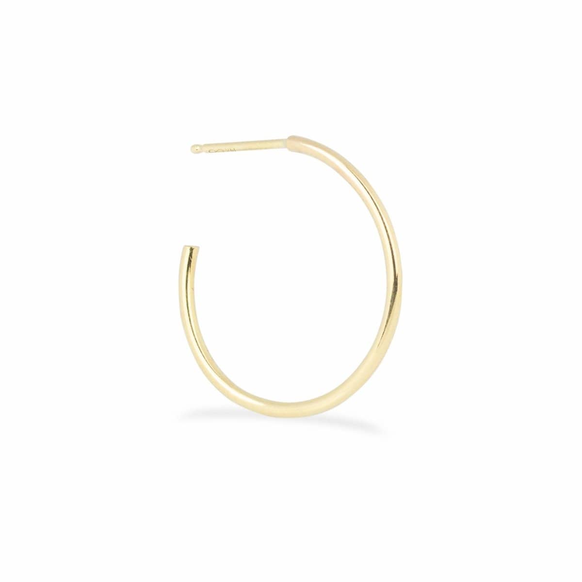 A Crescent Hoop / Medium in yellow gold on a white background.