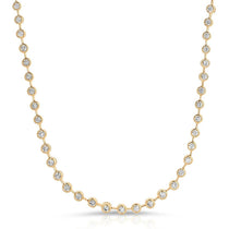 The Ultimate Diamond Necklace in yellow gold on a white background.