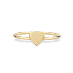 A Heartfelt Ring in yellow gold on a white background. 