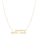 A Justice Necklace on a white background. 