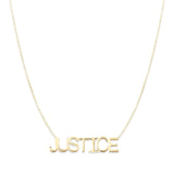 A Justice Necklace on a white background. 
