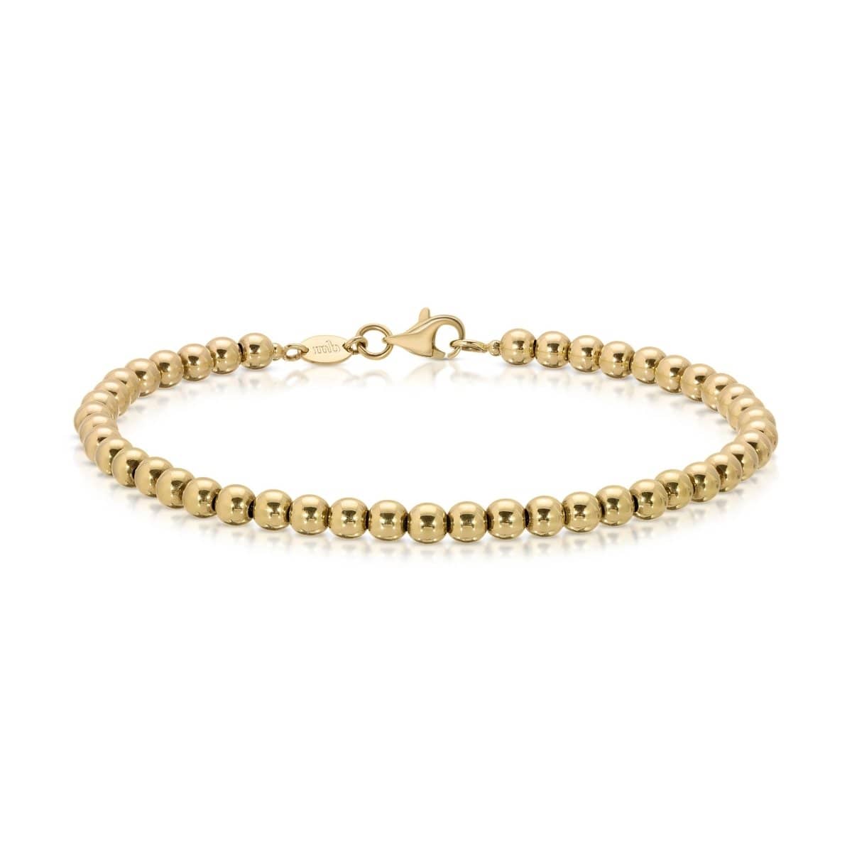 A Bubble Bracelet - Large in yellow gold on a white background. 