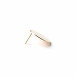 A Solid Eclipse Earring - Large in yellow gold on a white background. 