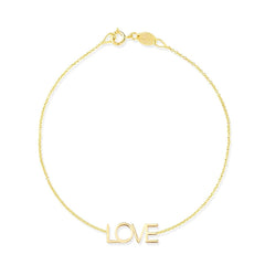 A yellow gold Love Bracelet on a white background. 