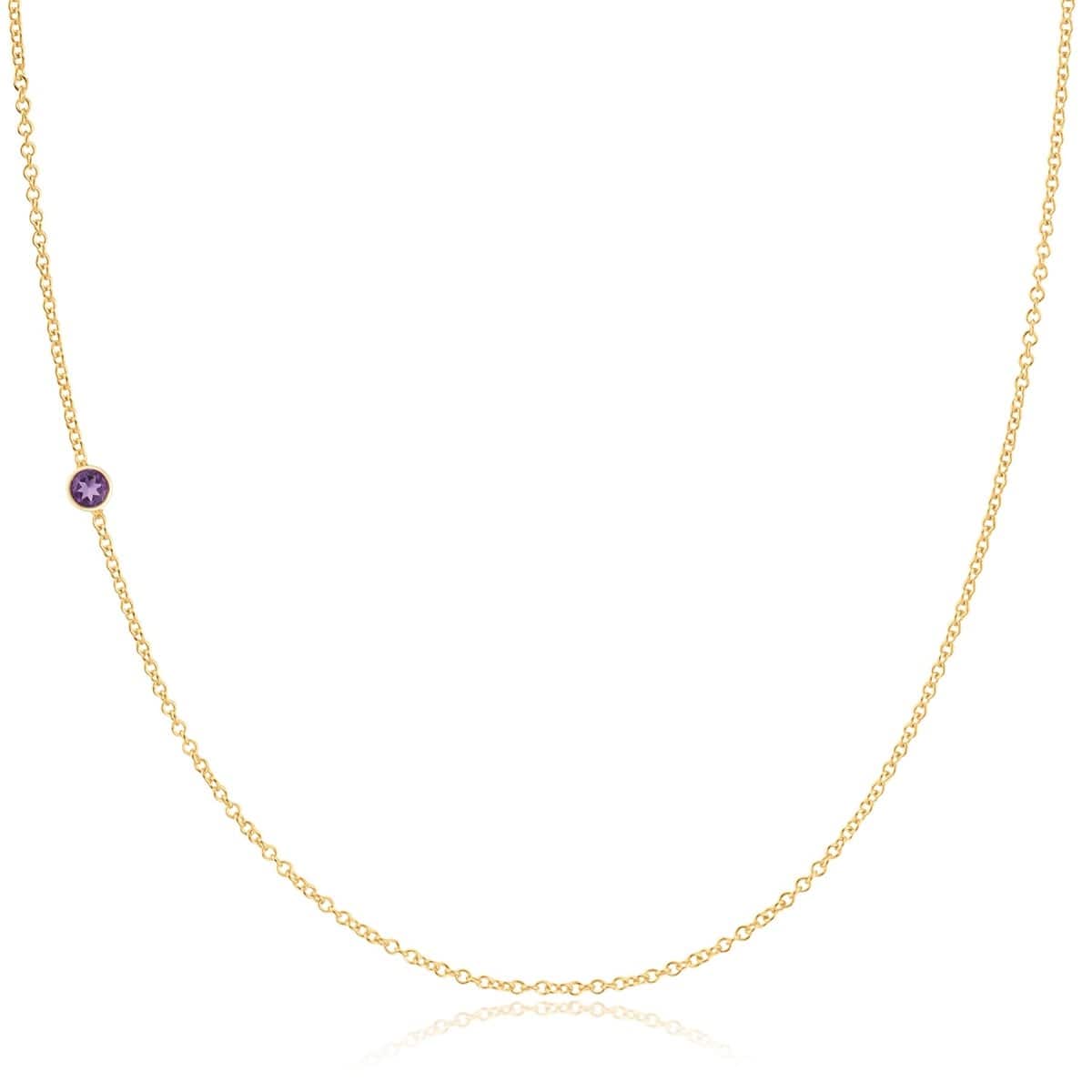 A yellow gold 14k Gold Asymmetrical Number Necklace - 9 on a white background. 