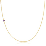 A yellow gold 14k Gold Asymmetrical Number Necklace - 9 on a white background. 