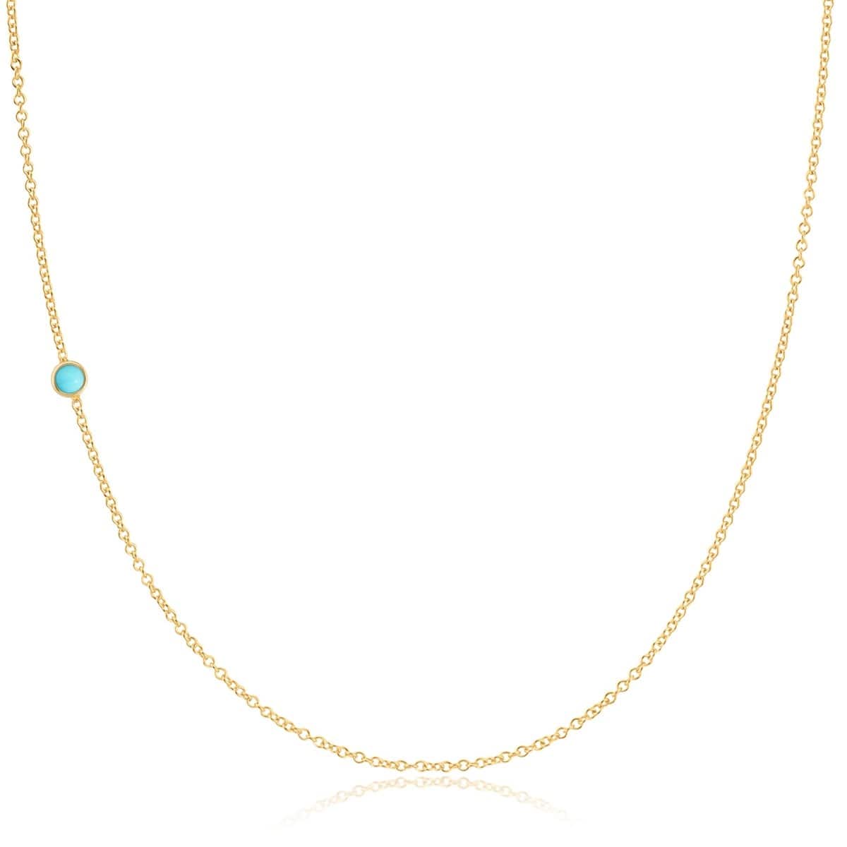 14K Gold Asymmetrical Birthstone Necklace