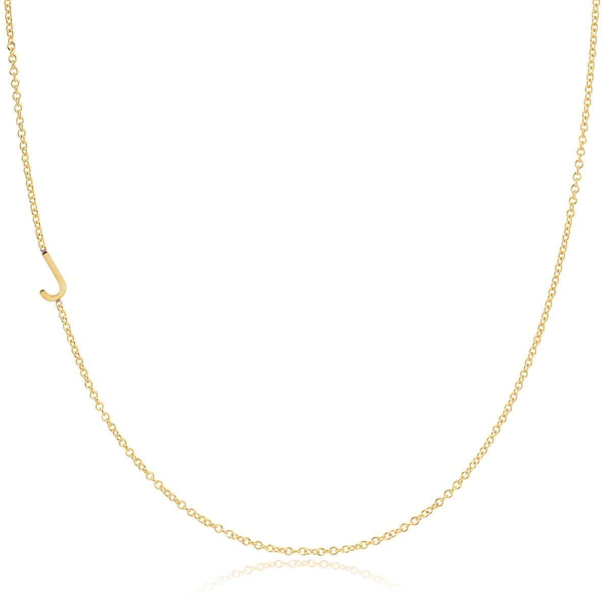 14K ASYMMETRICAL LETTER NECKLACE J