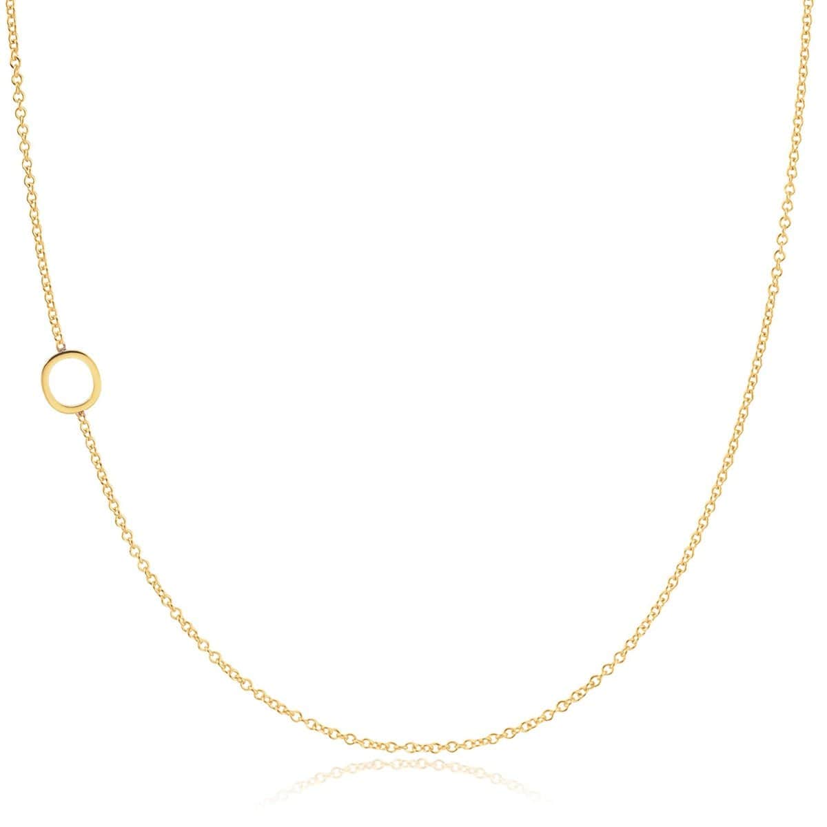 14K ASYMMETRICAL LETTER NECKLACE O