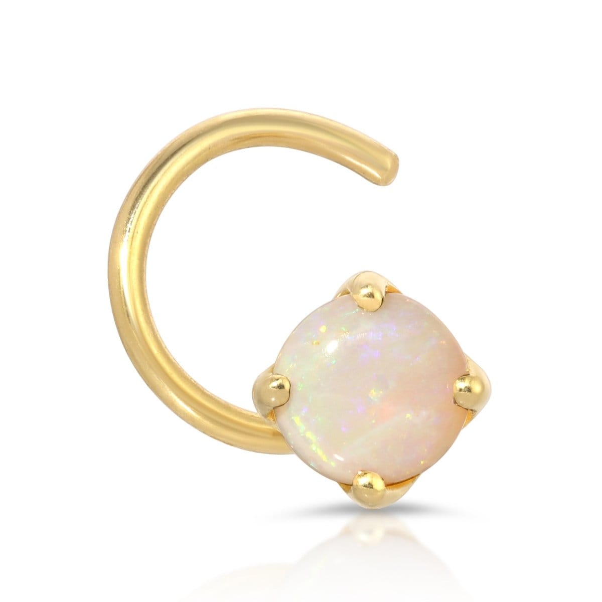 An Alli Webb Opal Comfort Stud on a white background. 