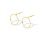 A pair of Open Eclipse Earrings - Small in yellow gold on a white background.
