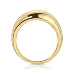 A Paris Ring in yellow gold on a white background. 