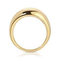 A Paris Ring in yellow gold on a white background.