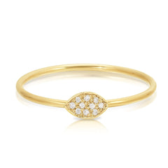 A 14K Gold Pavé Petal Ring on a white background. 