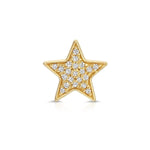 A Pavé Charm Stud - Star in yellow gold on a white background.