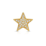 A Pavé Charm Stud - Star in yellow gold on a white background.