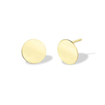 A pair of Solid Eclipse Earrings - Small in yellow gold on a white background. 