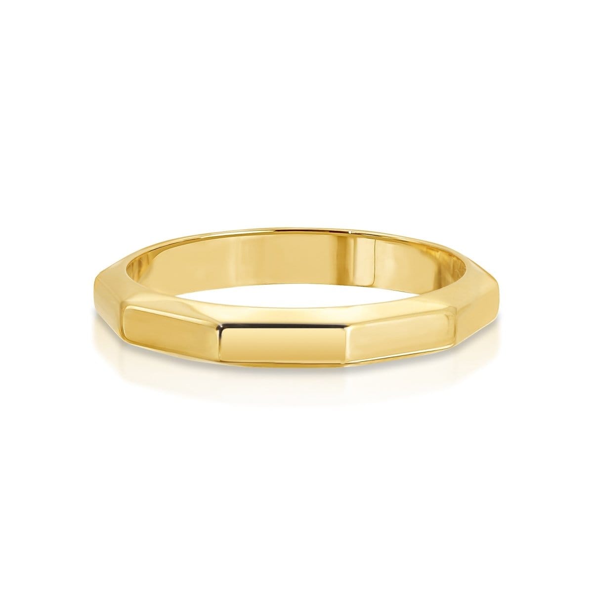 A Tenfold Ring in yellow gold on a white background. 