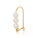 A Tres Pearl Earring on a white background. 