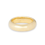 A yellow gold Tube Ring on a white background. 