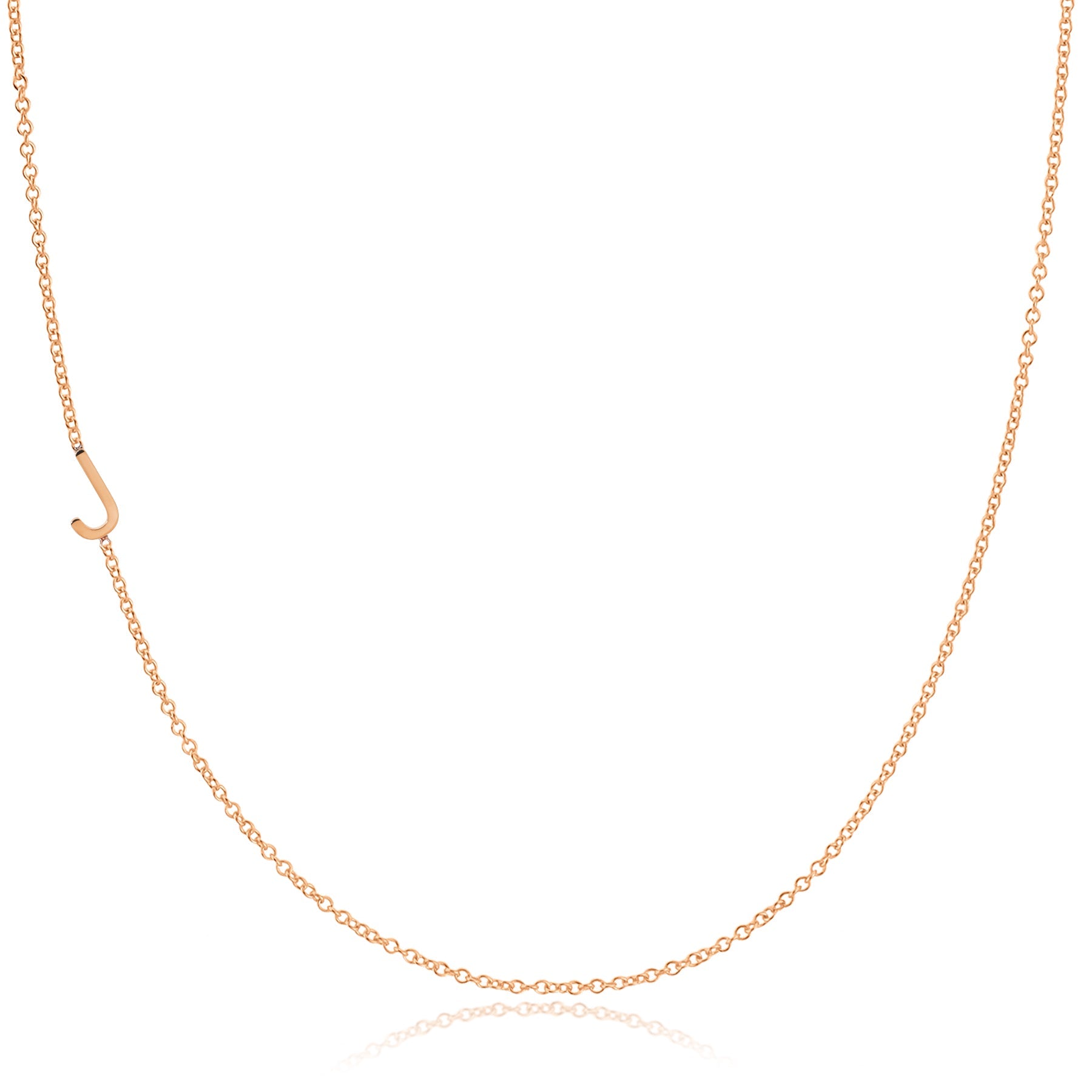 14K GOLD ASYMMETRICAL LETTER NECKLACE - J