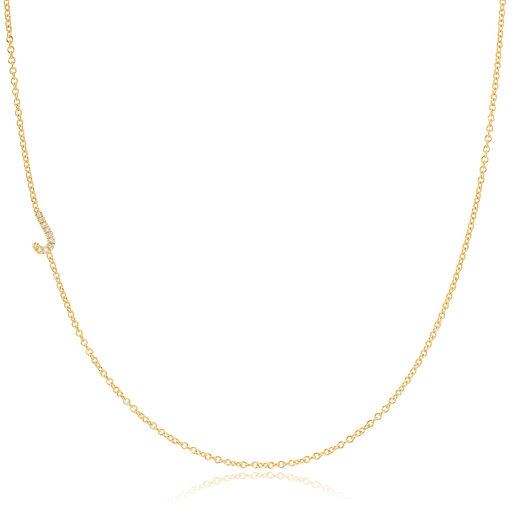 14K GOLD ASYMMETRICAL LETTER NECKLACE - J