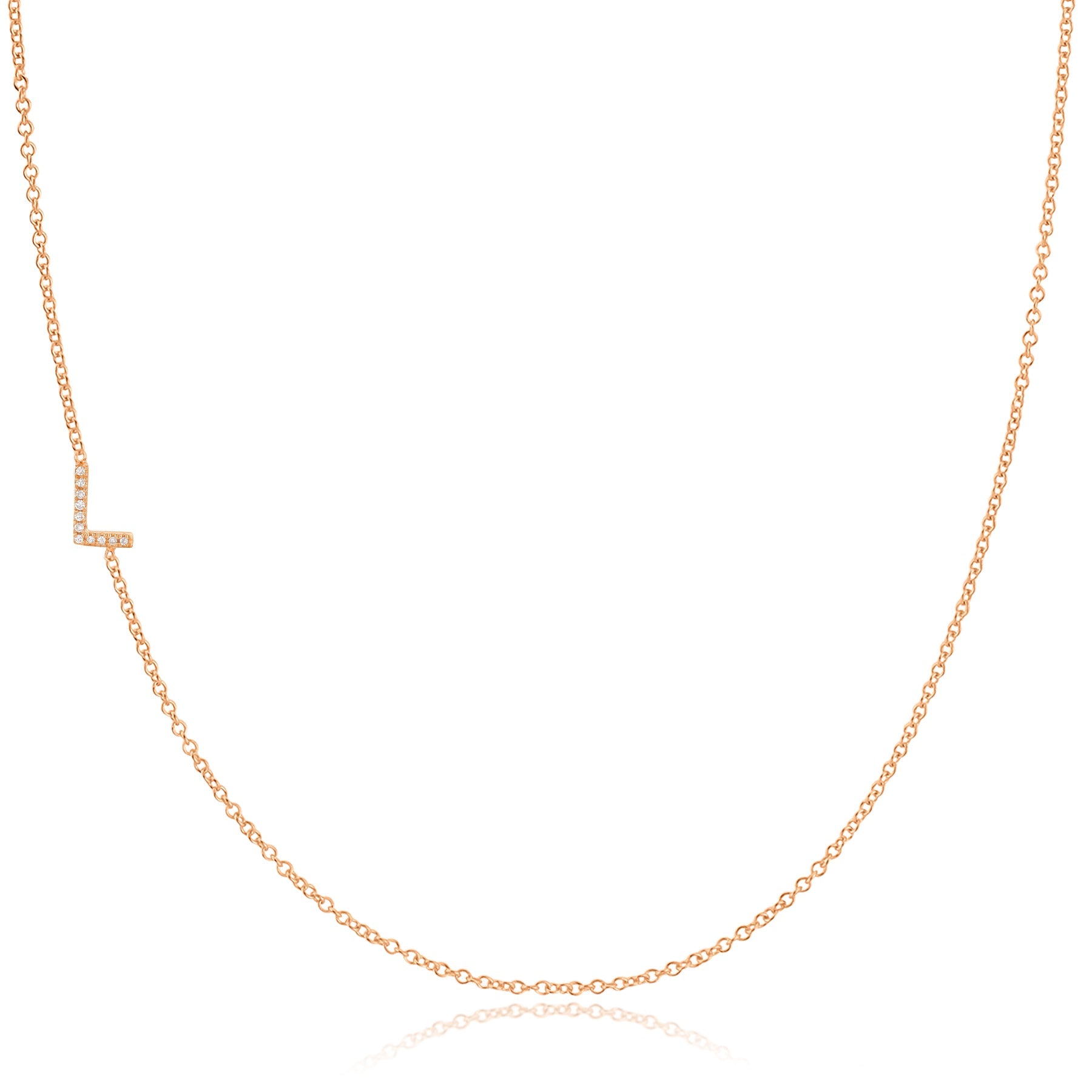 14K GOLD ASYMMETRICAL LETTER NECKLACE - L