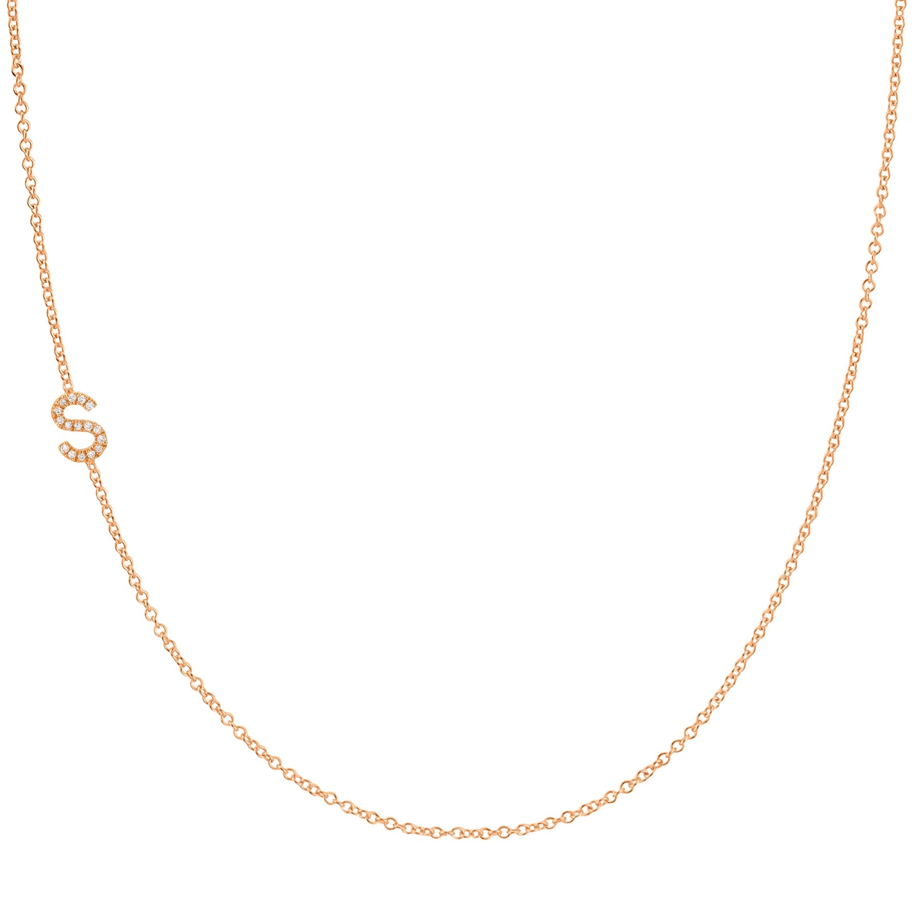 14K GOLD ASYMMETRICAL LETTER NECKLACE - S