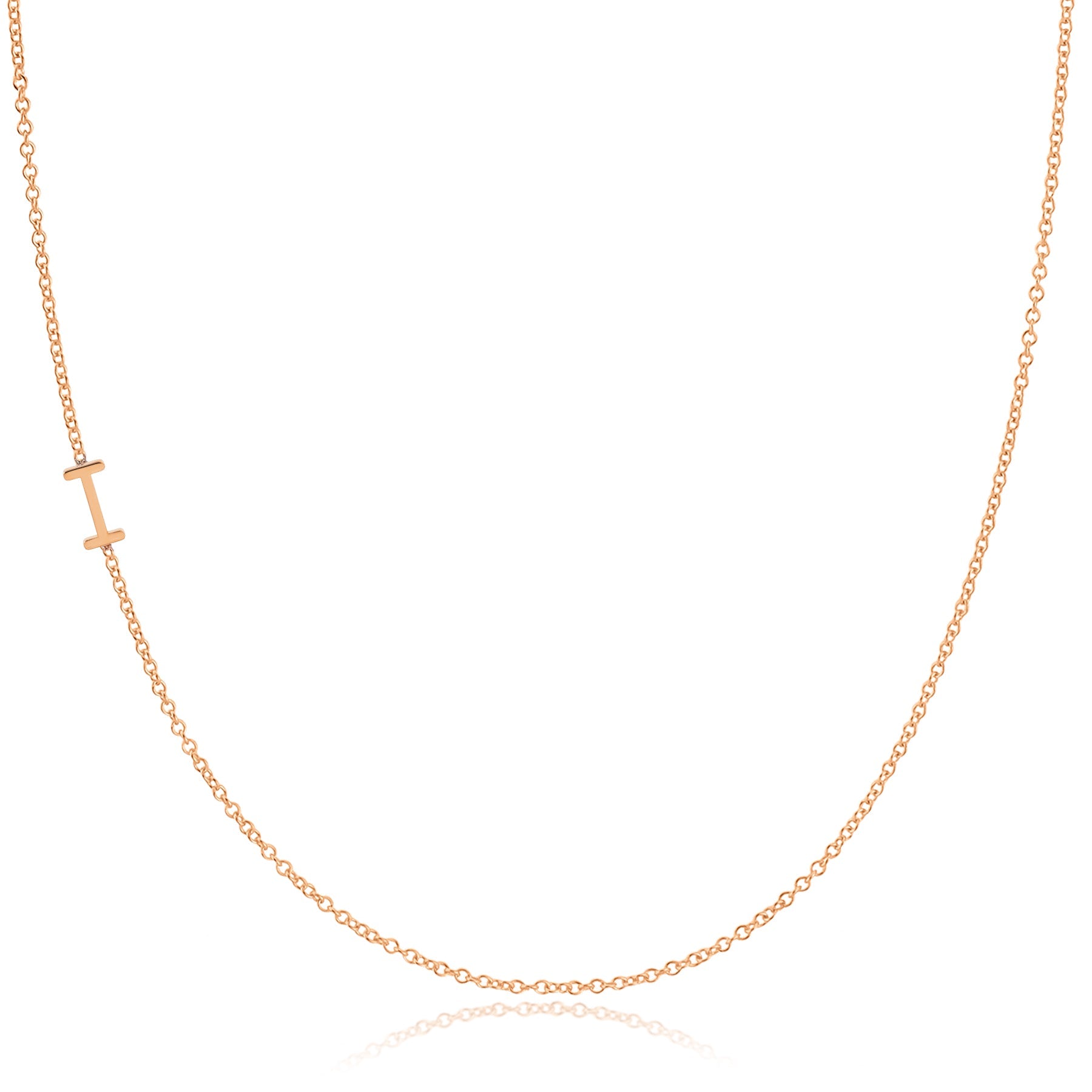 14K GOLD ASYMMETRICAL LETTER NECKLACE - I