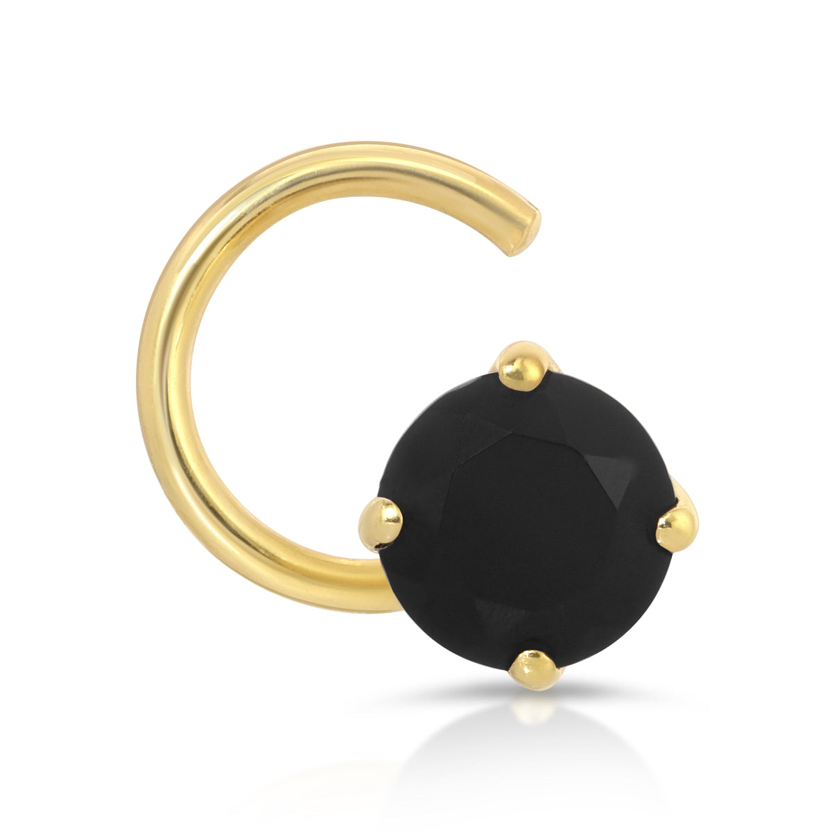 gold comfort stud earring with onyx  birthstone
