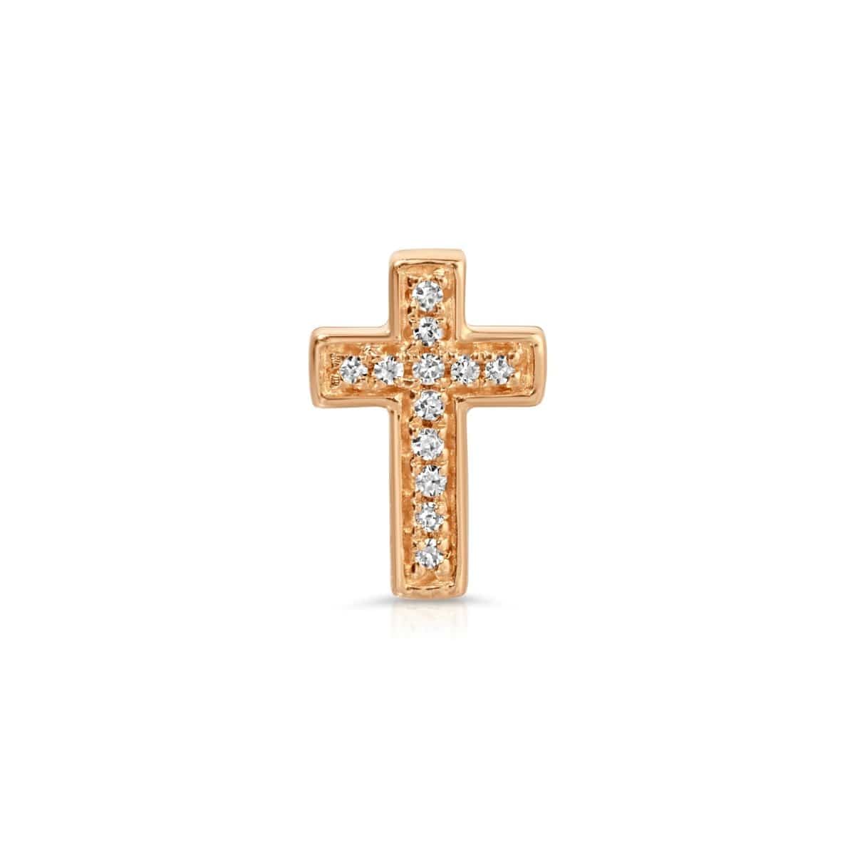 Pavé Charm Stud - Cross