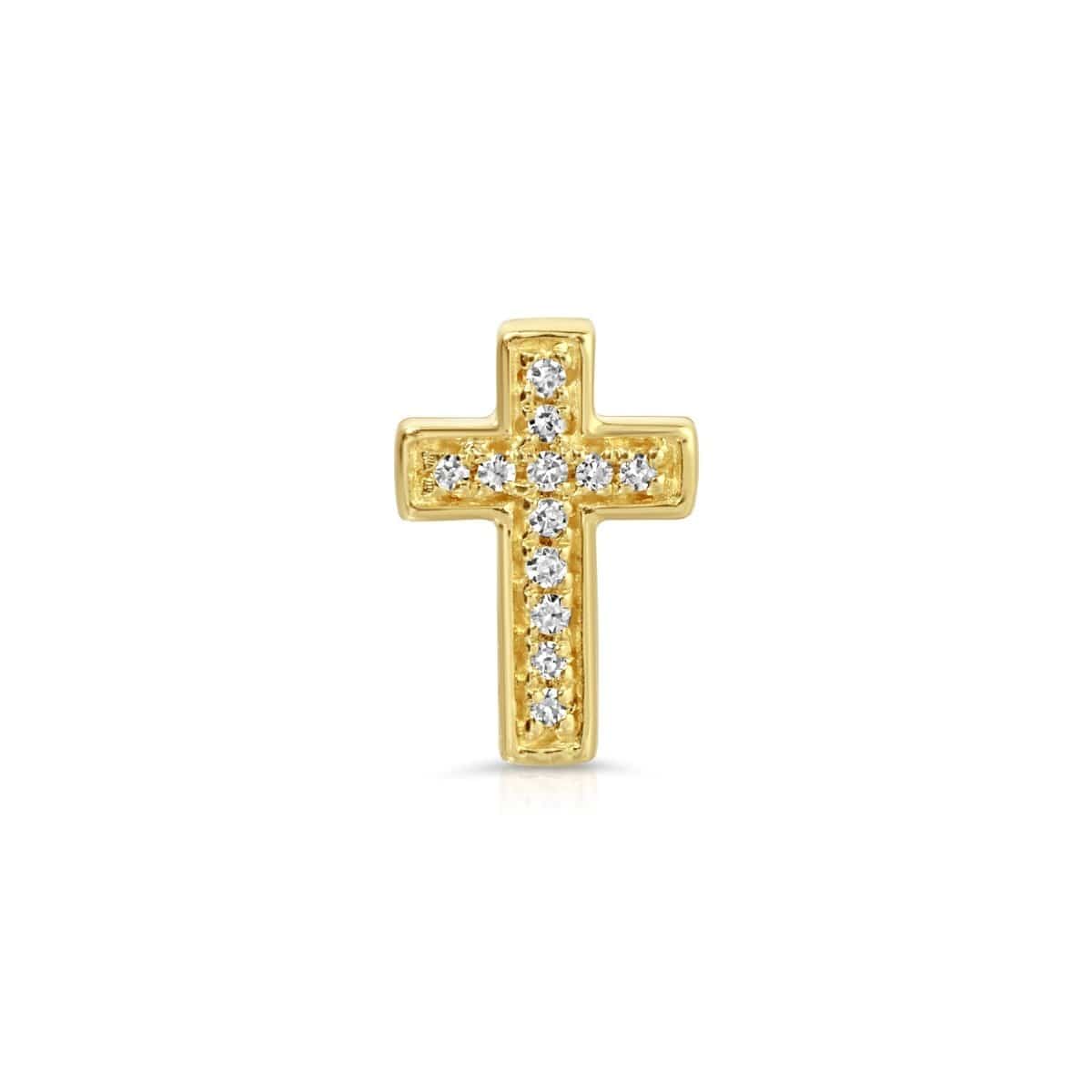 Pavé Charm Stud - Cross