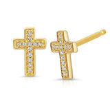 Pavé Charm Stud - Cross