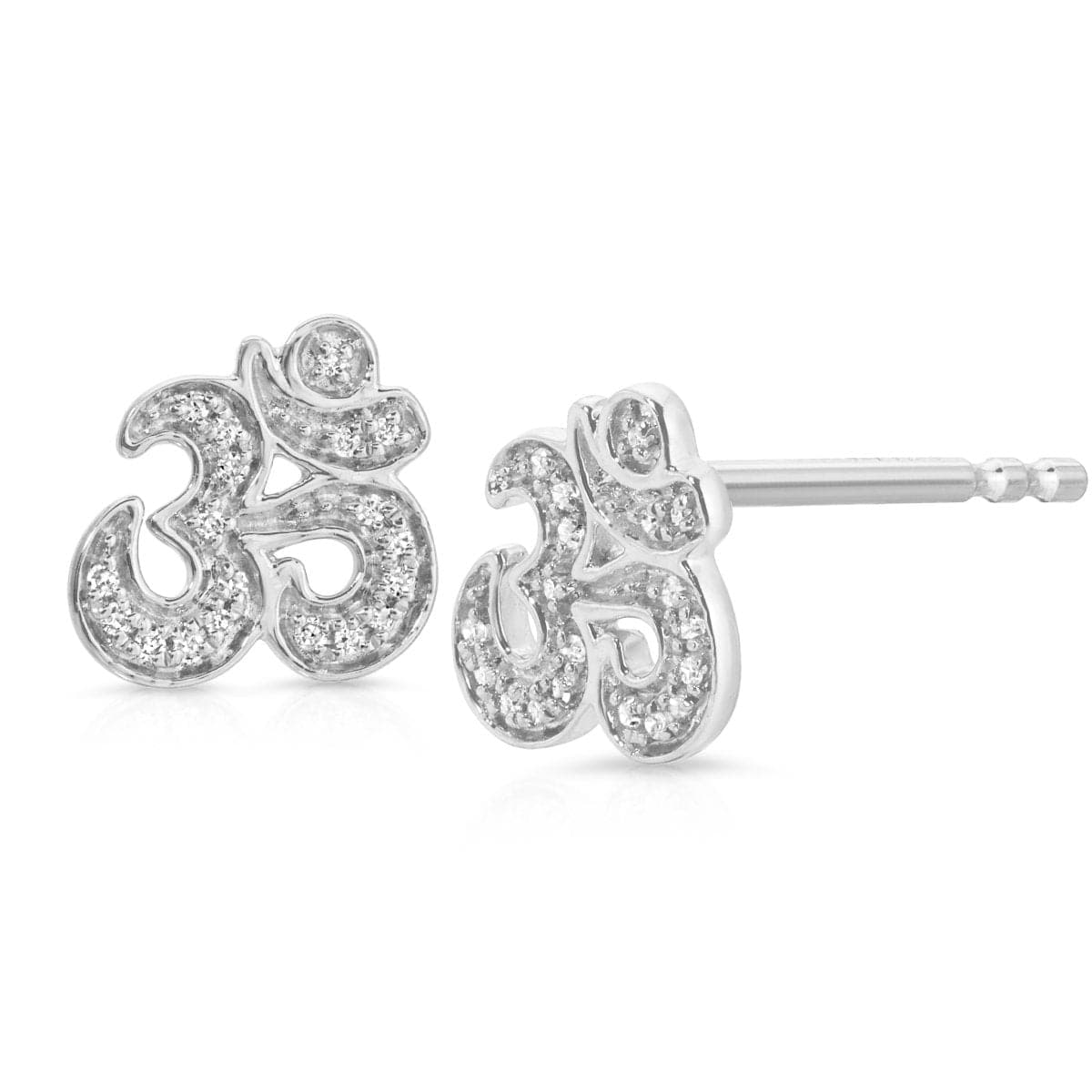Pavé Charm Stud - Om
