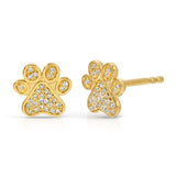 Pavé Charm Stud - Paw