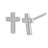 Pavé Charm Stud - Cross