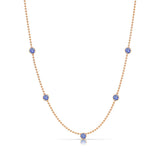 Quintet Birthstone Layering Necklace - Rose Gold