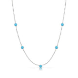 Quintet Birthstone Layering Necklace - White Gold