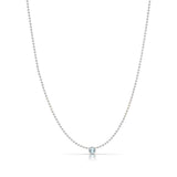 Single Birthstone Layering Necklace - White Gold