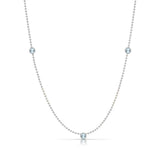 Triple Birthstone Layering Necklace - White Gold