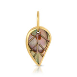 An Abalone Leaf Charm on a white background. 