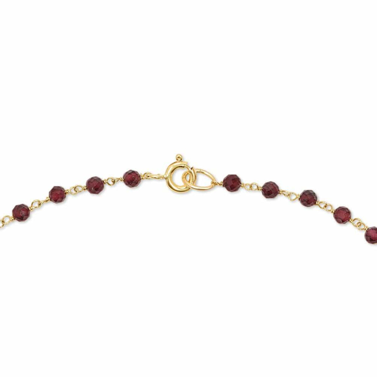 The back of The Rose Bouquet Necklace, featuring the yellow gold clasp closure. 